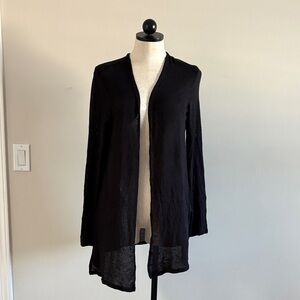 Divided Black Open-Front Cardigan